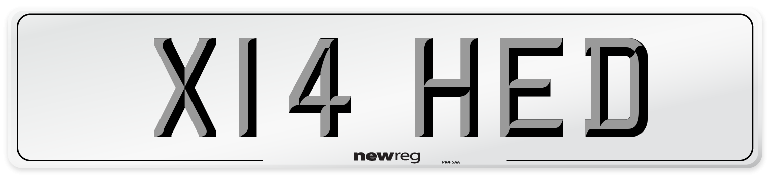 X14 HED Number Plate from New Reg